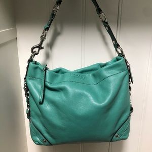 Green Coach shoulder bag
